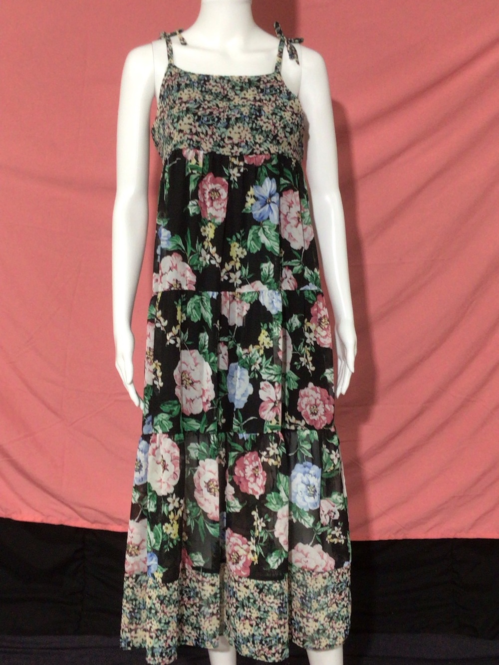 Amy Byer Floral Smocked Tiered Dress